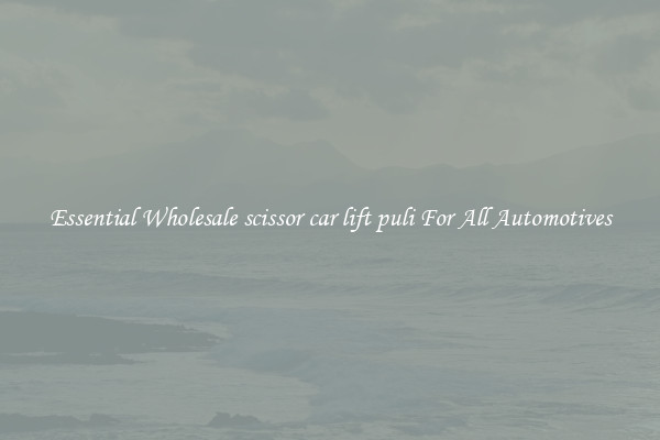 Essential Wholesale scissor car lift puli For All Automotives