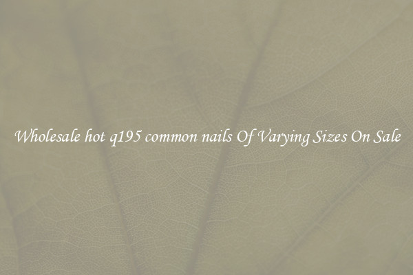 Wholesale hot q195 common nails Of Varying Sizes On Sale