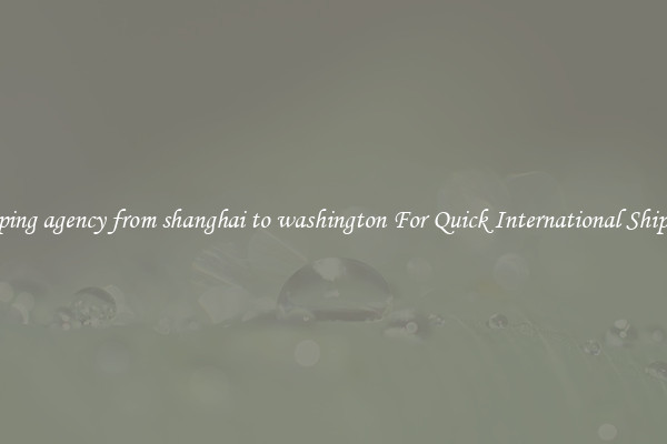 shipping agency from shanghai to washington For Quick International Shipping