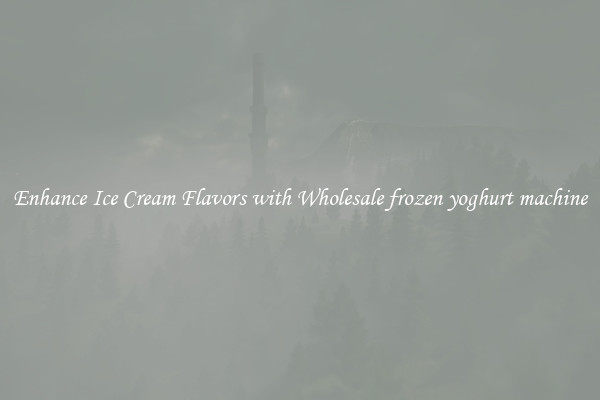 Enhance Ice Cream Flavors with Wholesale frozen yoghurt machine
