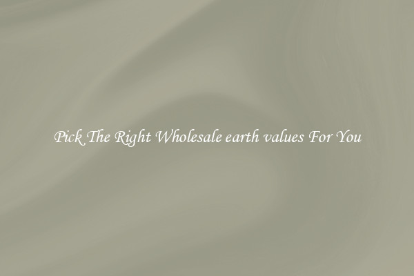 Pick The Right Wholesale earth values For You