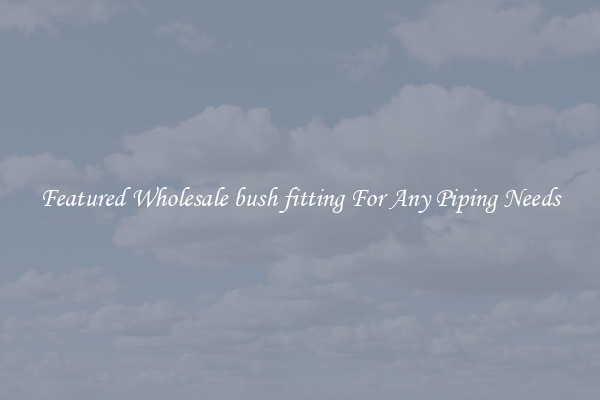 Featured Wholesale bush fitting For Any Piping Needs